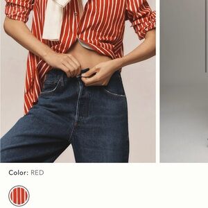 Marimekko Vibrant Red Button Down Shirt & matching shorts